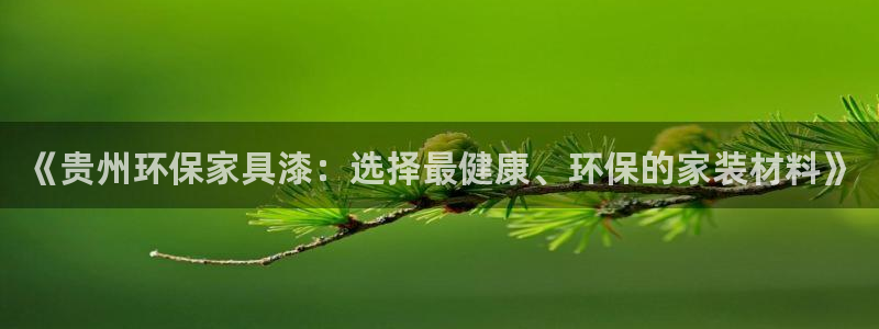 杏耀注册登录平台：《贵州环保家具漆：选择最健康、环保的家装材