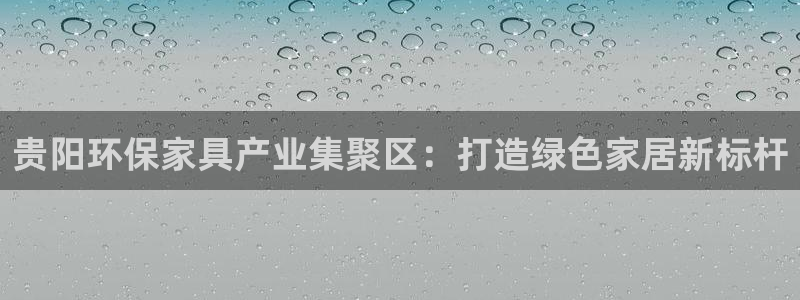 杏耀平台专用通道：贵阳环保家具产业集聚区：打造绿色家居新标杆